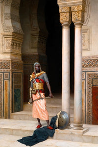 A Nubian Guard fine art print by Ludwig Deutsch showcasing cultural elegance.