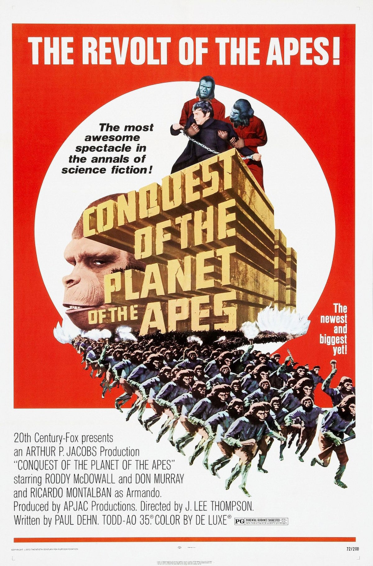Conquest of the Planet of the Apes movie masterprint poster featuring Don Murray.