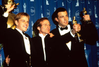 Good Will Hunting poster print featuring Matt Damon, Robin Williams, and Ben Affleck celebrating their Academy Awards.