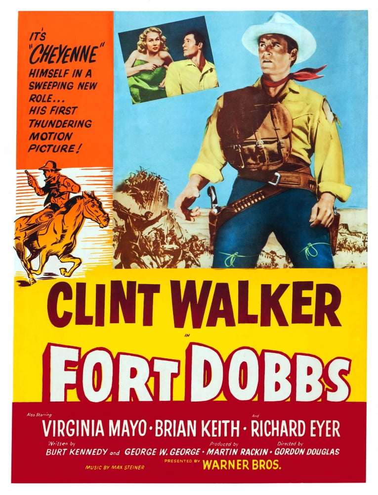Fort Dobbs Movie Poster featuring Virginia Mayo and Clint Walker