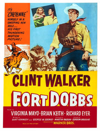 Fort Dobbs Movie Poster featuring Virginia Mayo and Clint Walker