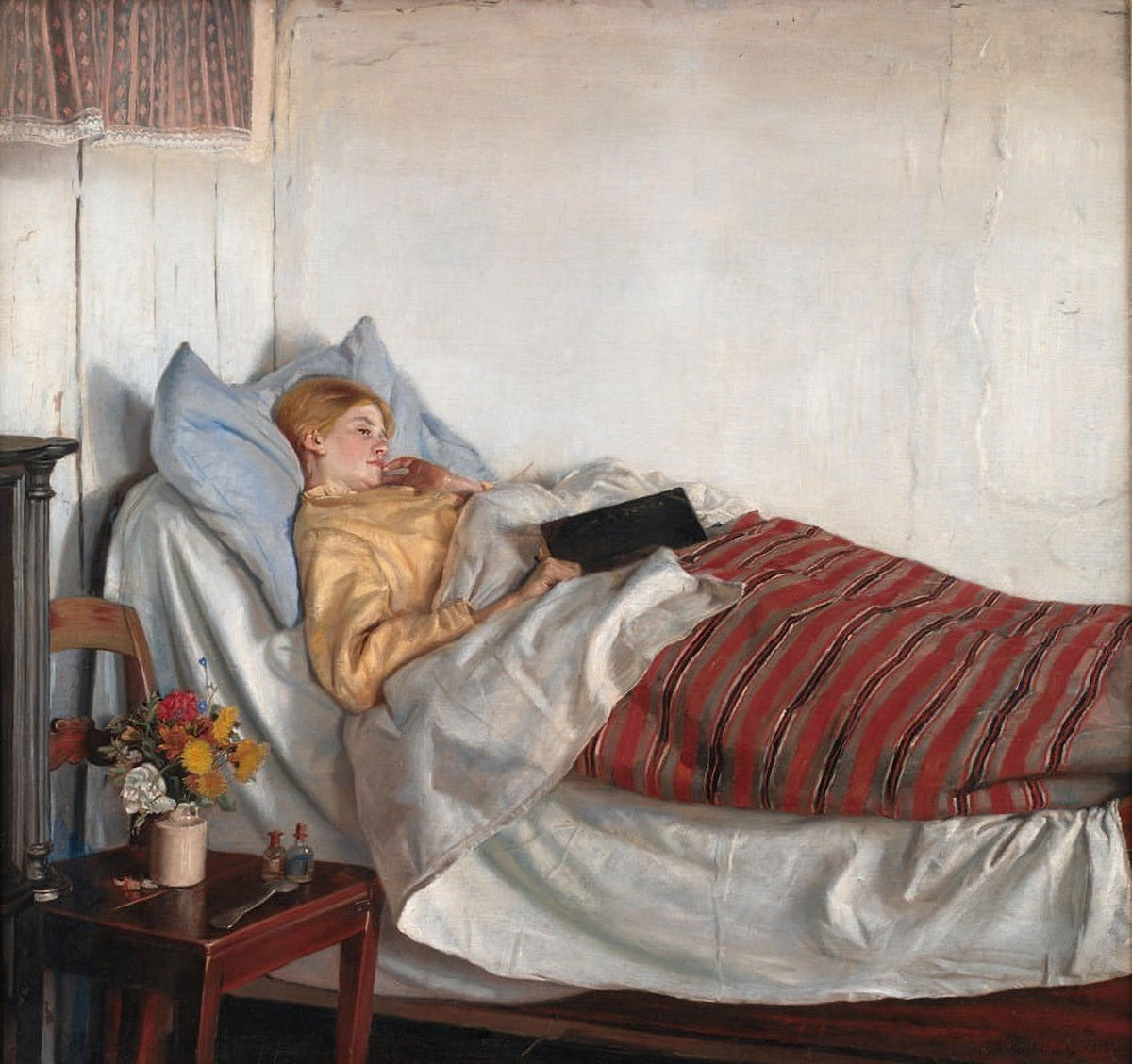 The Sick Girl art print by Michael Ancher, available in multiple sizes.