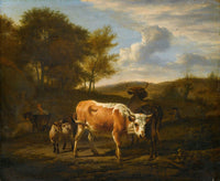 Mountainous Landscape with Cows Art Poster Print by Adriaen van de Velde