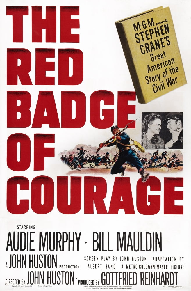 The Red Badge of Courage movie masterprint poster featuring Audie Murphy.