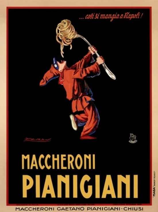 Maccheroni Pianigiani 1922 Poster Print by Achille Luciano Mauzan in 8x10 inches.