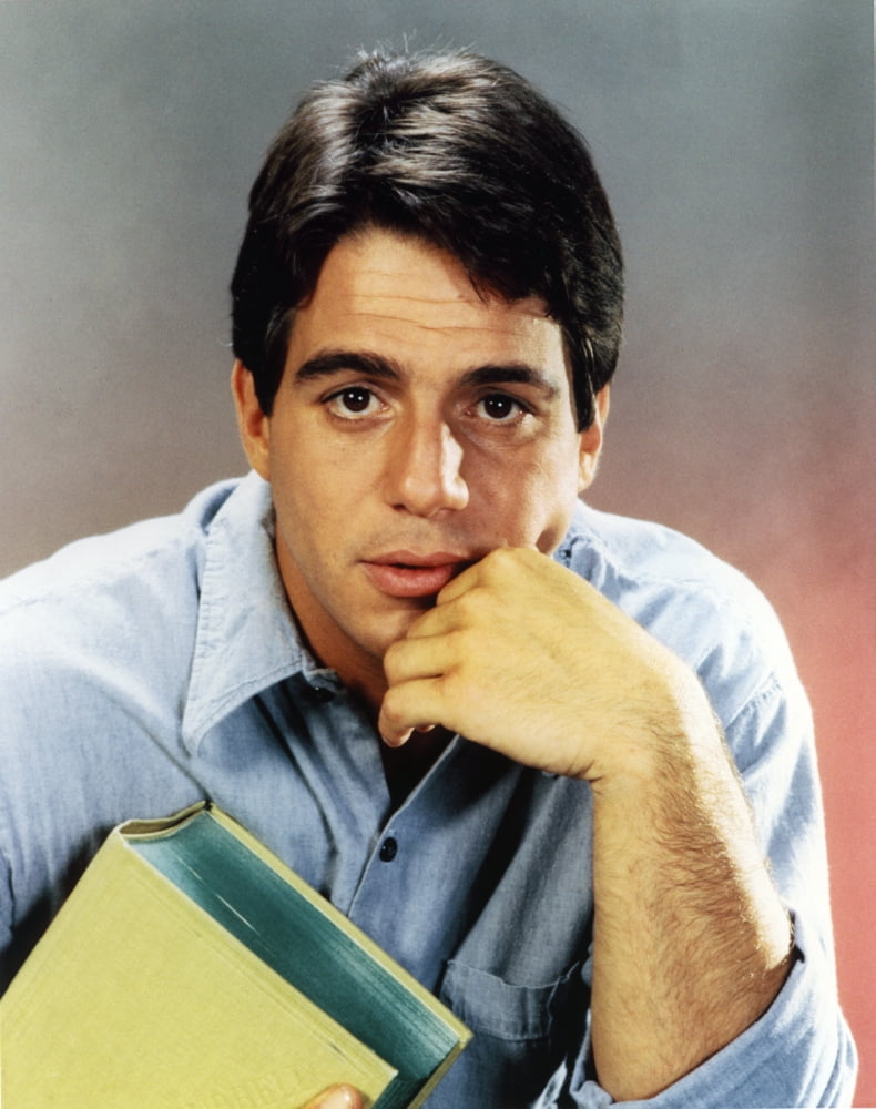 Close-up portrait photo print of Tony Danza in sky blue long sleeves