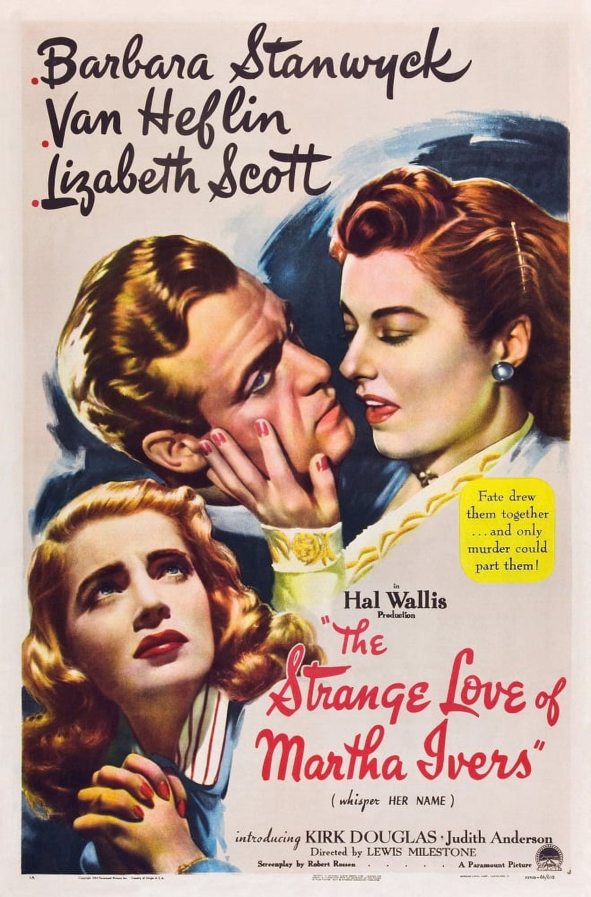 The Strange Love of Martha Ivers 1946 movie poster masterprint featuring Barbara Stanwyck.