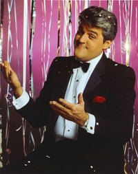Jay Leno portrait photo print in black suit with white collar