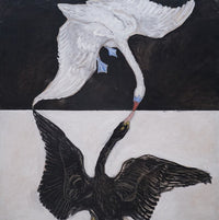 The Swan No. 1 art print by Hilma af Klint (1915) showcasing vibrant colors and abstract forms.