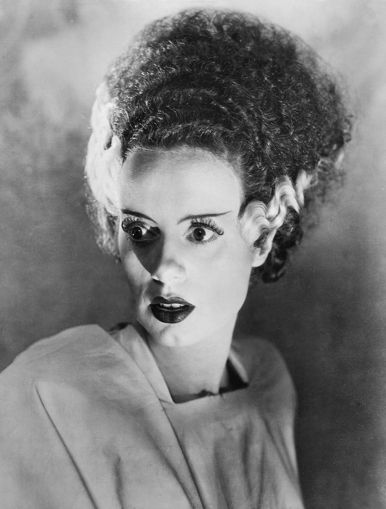 Bride of Frankenstein photo print available in multiple sizes, perfect for classic horror art lovers.