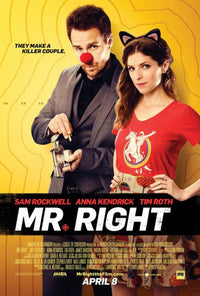 Mr. Right movie poster in 11x17 size showcasing vibrant design.