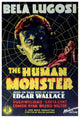 Vintage movie poster of 'The Human Monster' in 27x40 size.