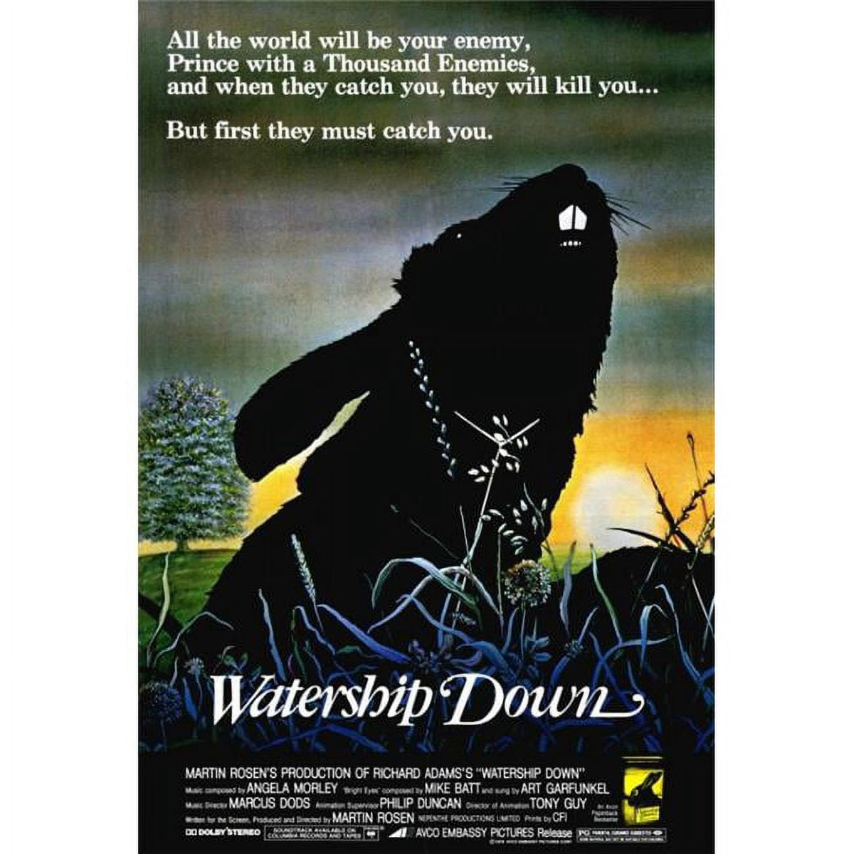 Watership Down Movie Poster Print 27x40 featuring iconic design