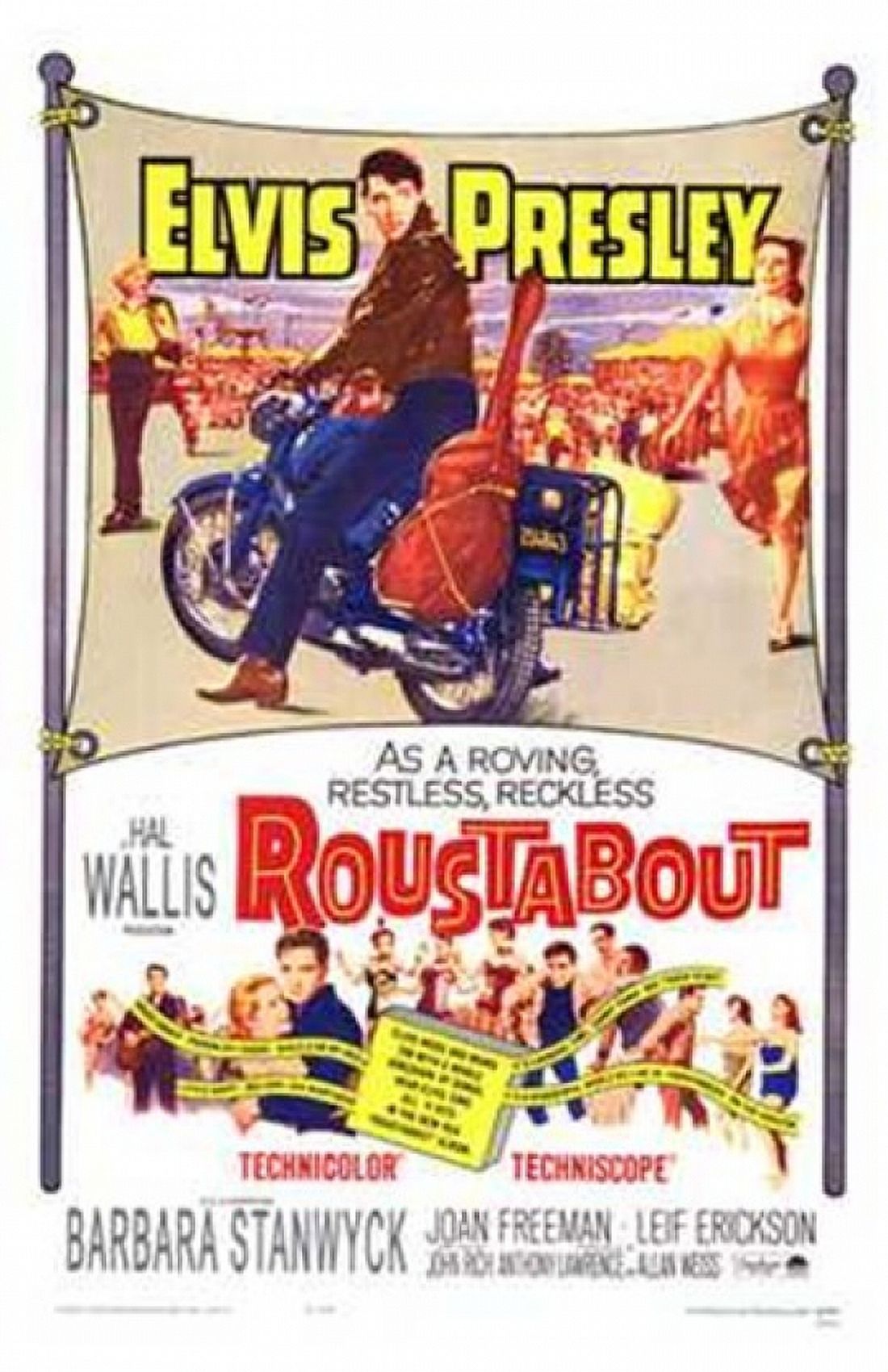 Roustabout movie poster 11x17 print capturing vibrant film imagery.