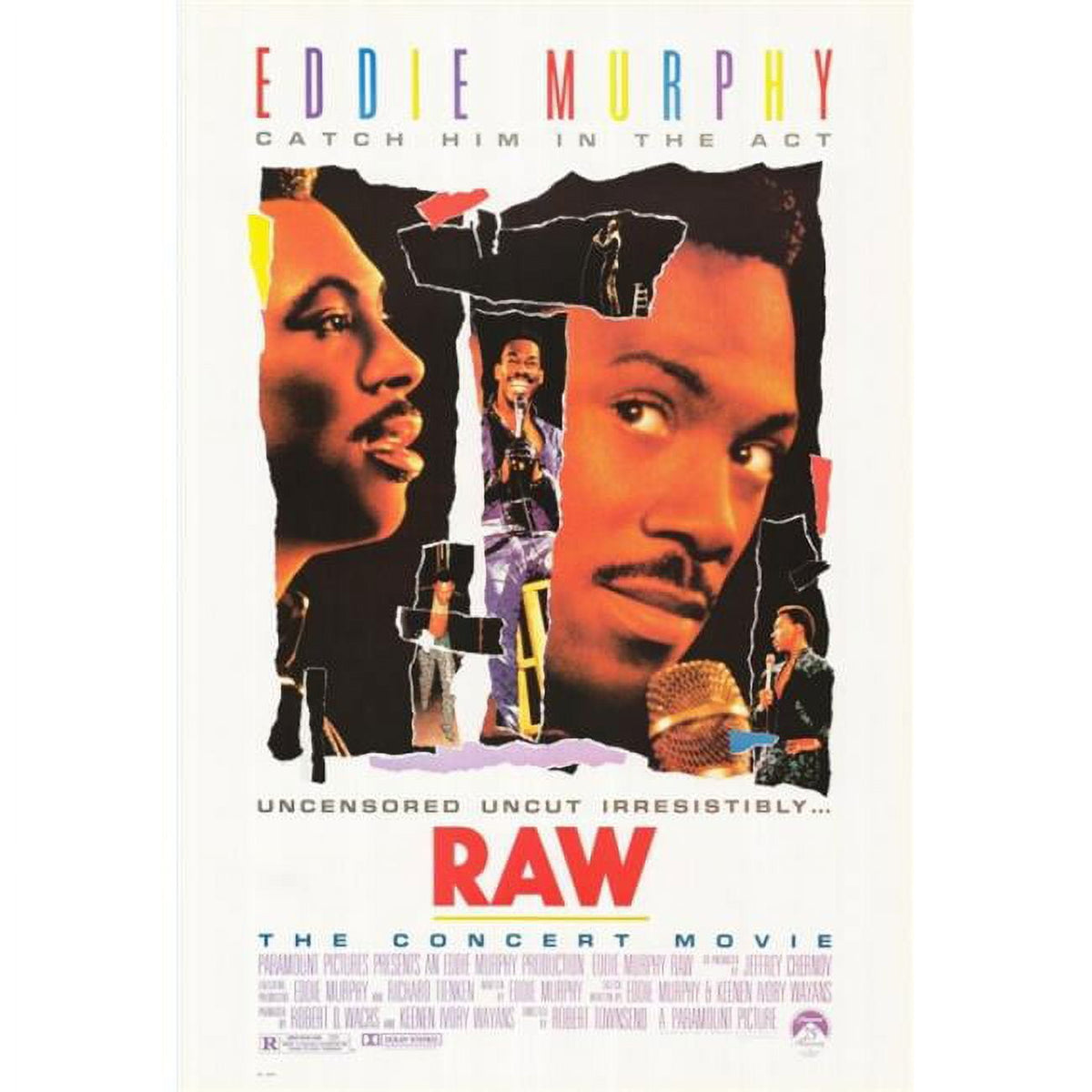 Eddie Murphy Raw movie poster print showcasing vibrant colors and iconic comedy.