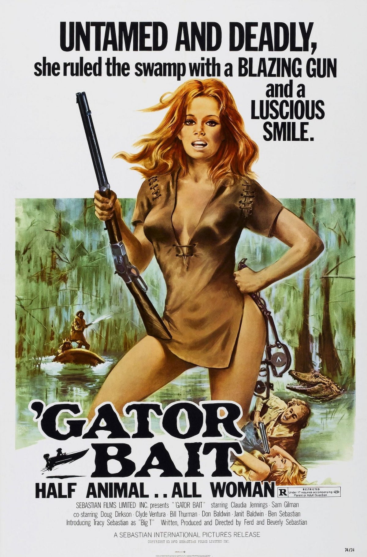 Gator Bait Movie Poster Print featuring Claudia Jennings (1974)