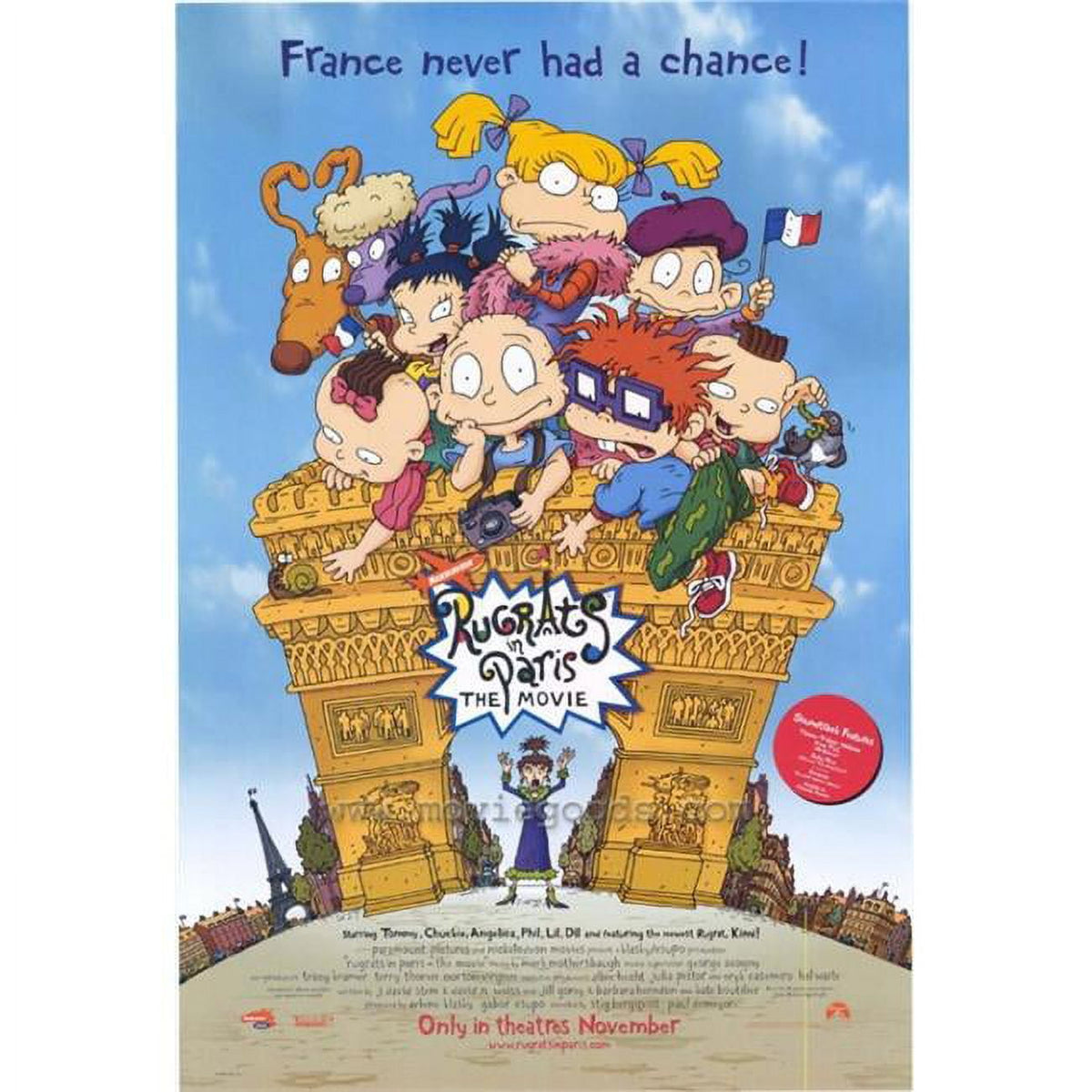Rugrats in Paris Movie Poster Print featuring colorful characters and adventure.