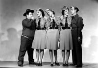 Buck Privates photo print featuring Lou Costello and The Andrews Sisters from the 1941 film