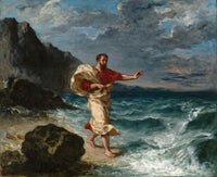 Demosthenes on the Seashore art print by Eugène Delacroix, 1859, available in multiple sizes.