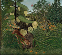 Fight Between a Tiger and a Buffalo Fine Art Print by Henri Rousseau