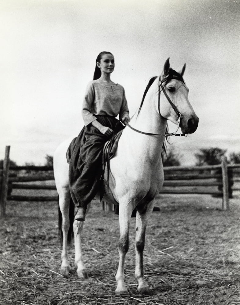 Audrey Hepburn riding a horse photo print
