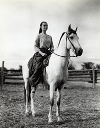 Audrey Hepburn riding a horse photo print