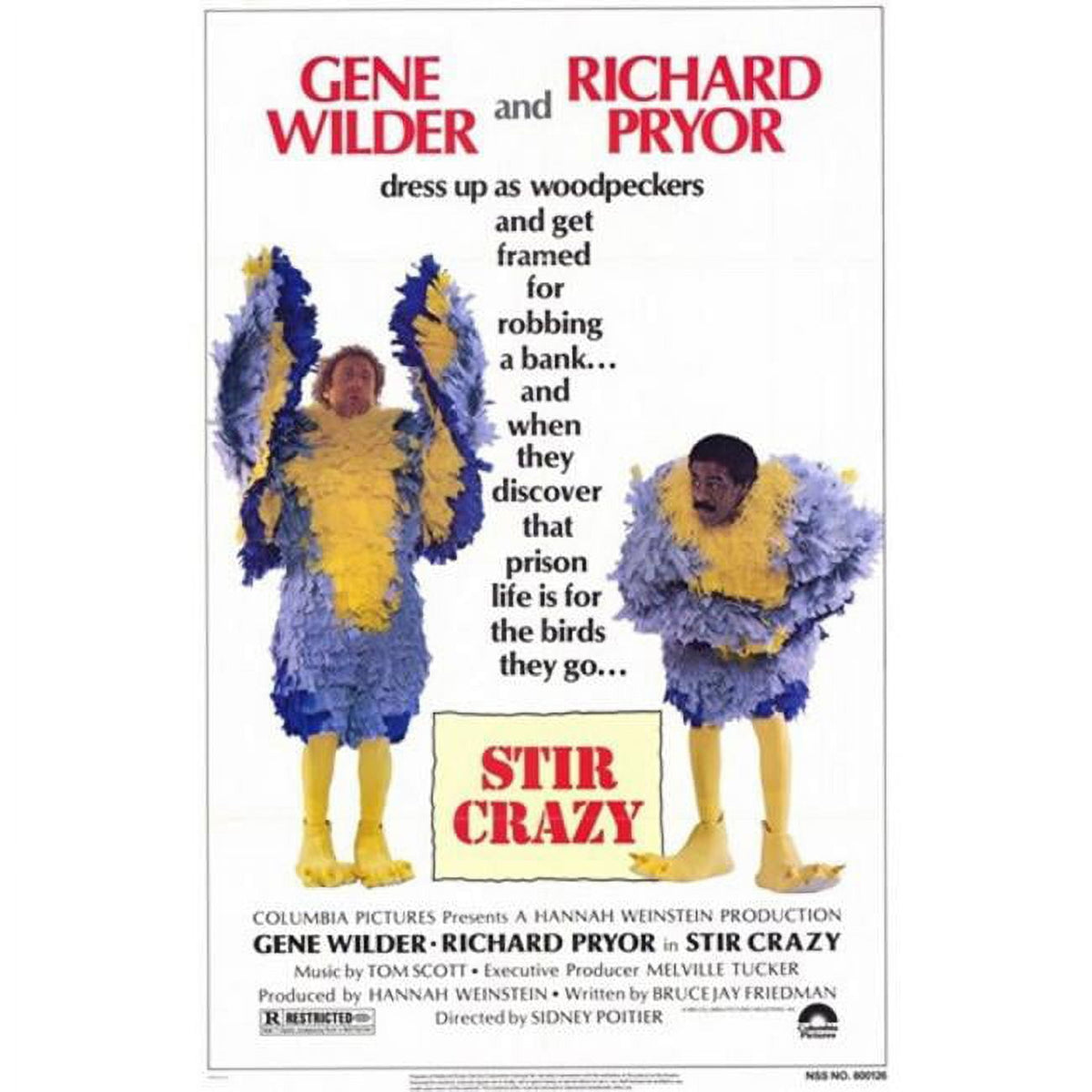 Stir Crazy Movie Poster 11x17 print featuring Gene Wilder and Richard Pryor.