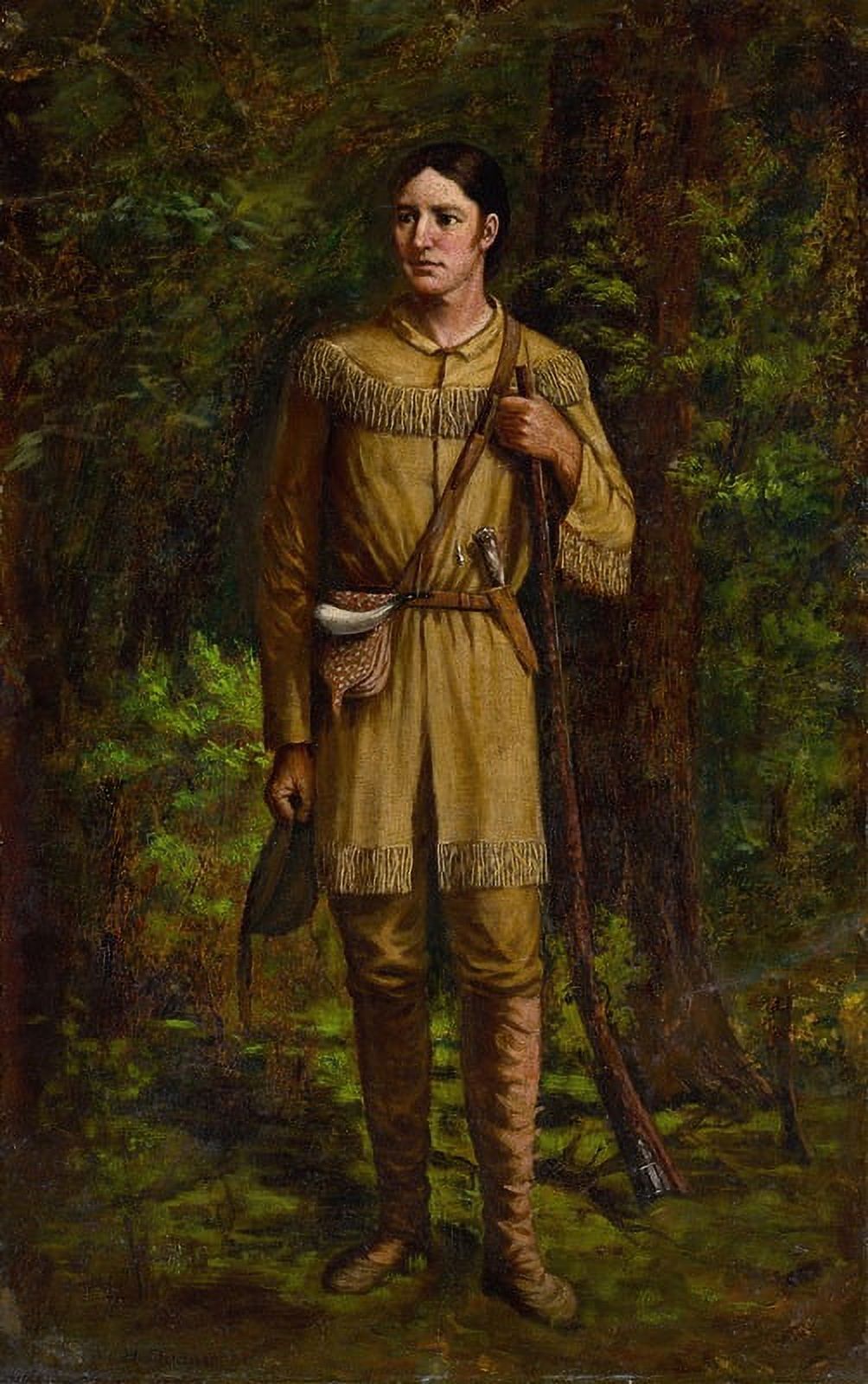 Davy Crockett Poster Print by William Henry Huddle in vibrant colors.