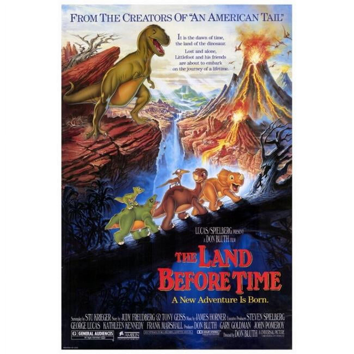 The Land Before Time Movie Poster Print showcasing beloved characters.