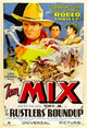 Rustlers' Roundup 1933 movie poster art print featuring Tom Mix and Noah Beery Jr.