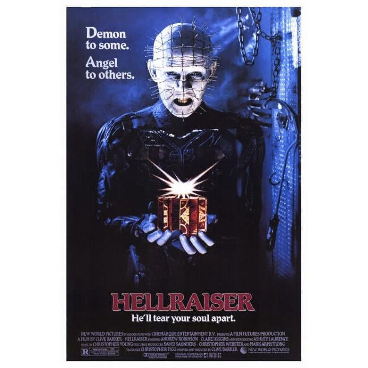 Hellraiser Movie Poster Print showcasing iconic horror imagery.