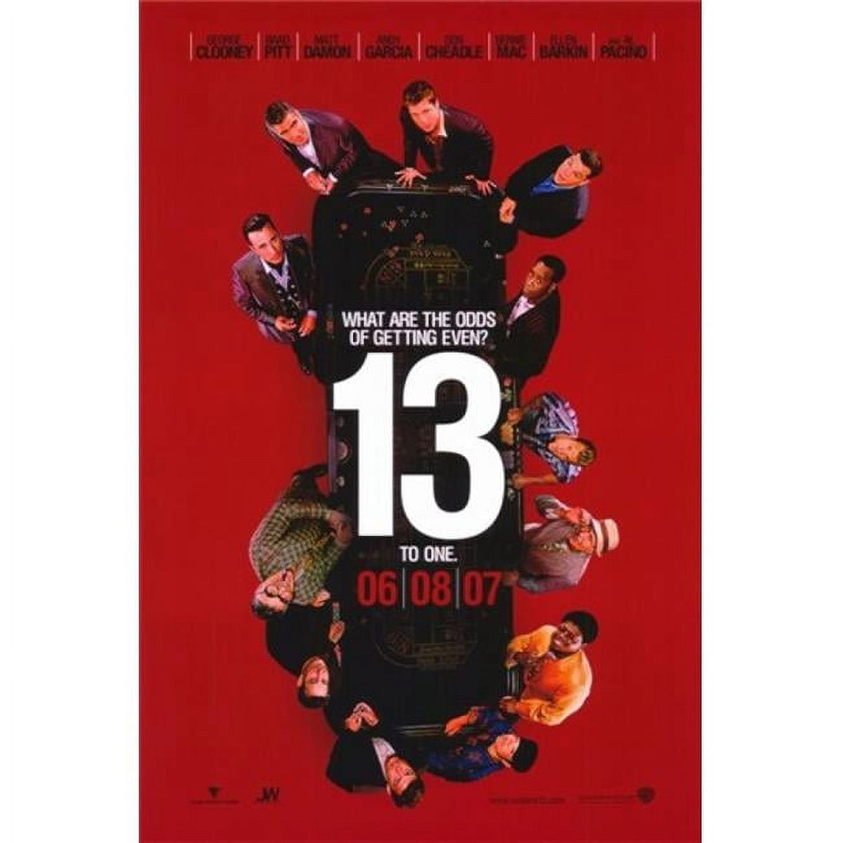 Ocean's Thirteen Movie Poster in Red Design - 11x17