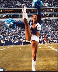 Micaela Johnson Cheering and Kicking Photo Print, vibrant sports photography.