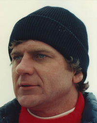 Close-up portrait photo print of Robert Foxworth looking away.