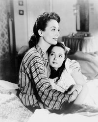 Mildred Pierce movie poster print featuring Joan Crawford and Ann Blyth from 1945.