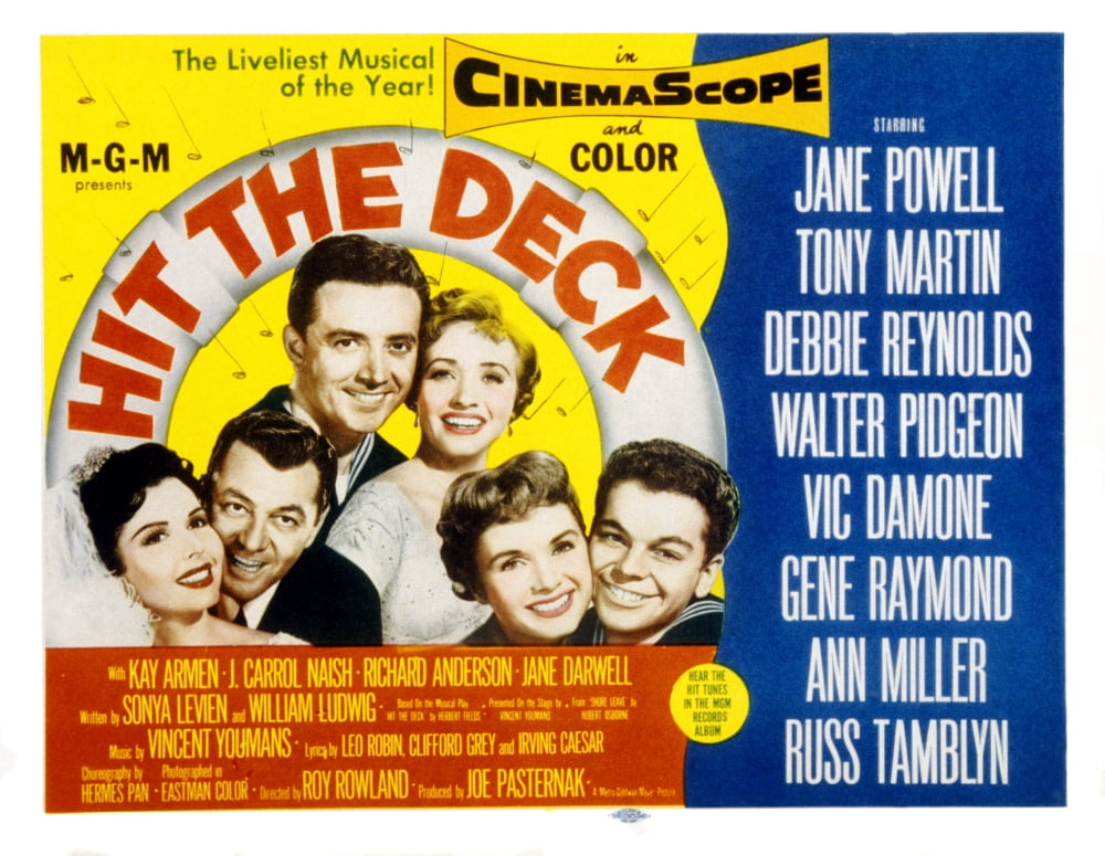 Hit The Deck Movie Masterprint Poster featuring classic stars Ann Miller, Tony Martin, and Debbie Reynolds.