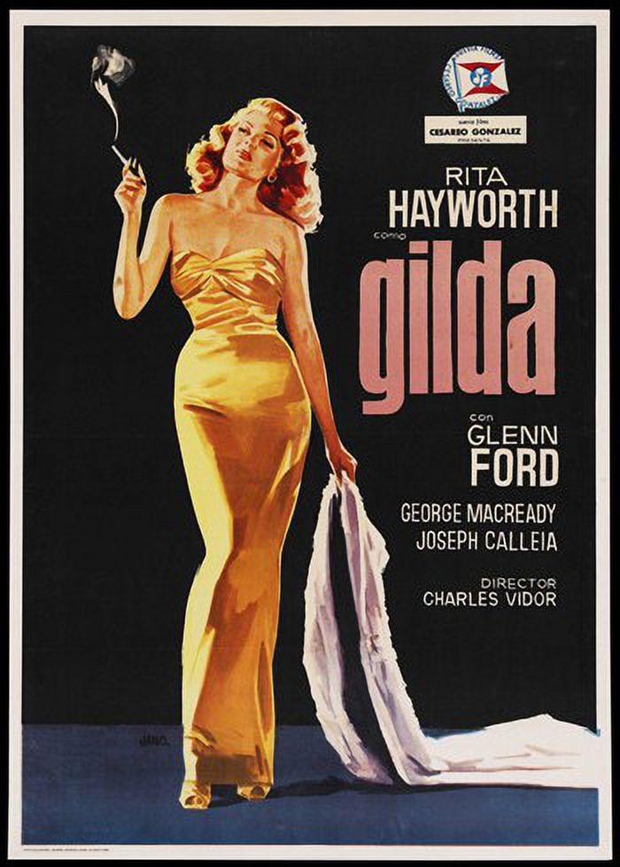 Gilda movie poster featuring classic film art in 11 x 17 size.