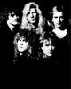 Def Leppard black and white photo print showcasing the iconic rock band.