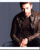Luis Ernesto Franco photo print in brown leather jacket