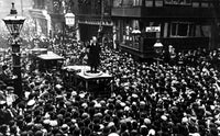 Winston Churchill delivering a speech at a rally photo print