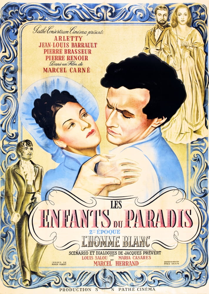 Children Of Paradise 1945 movie masterprint poster, featuring Maria Casares and Jean-Louis Barrault.