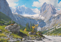 Poster print of the view from Höllentalanger Hut to Höllental Glacier by Rudolf Reschreiter