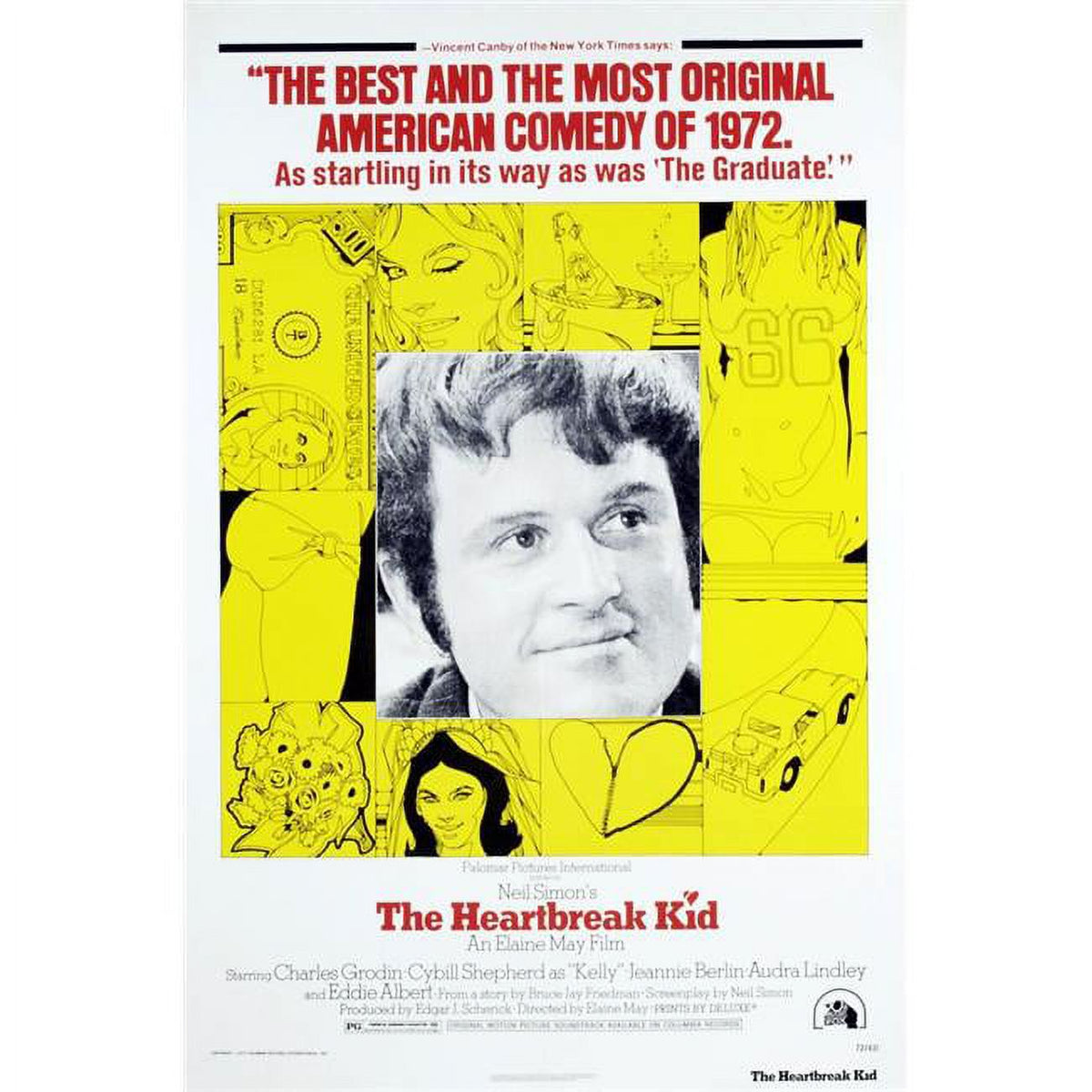 The Heartbreak Kid 1972 movie masterprint poster featuring Charles Grodin.