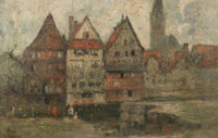 Am Stintmarkt in Lüneburg (1920) art print by Rudolf Hückner, showcasing vibrant historic scenery.