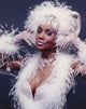 Vivica Fox portrait photo print in a feather dress, 8 x 10