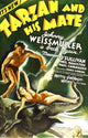 Tarzan and His Mate 1934 Movie Poster featuring Johnny Weissmuller and Maureen O'Sullivan