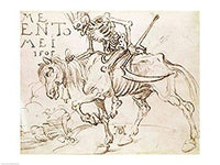 Death Riding Poster Print by Albrecht Durer showcasing intricate detail.