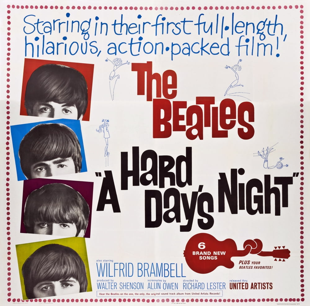 A Hard Day's Night Movie Poster Masterprint featuring The Beatles.