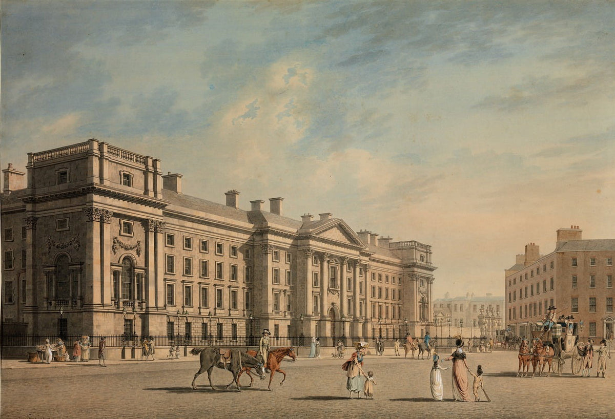 Trinity College College Green Dublin (1796) Poster Print by James Malton