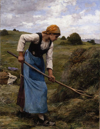 The Harvester Fine Art Poster Print by Julien Dupré, depicting a serene rural scene.